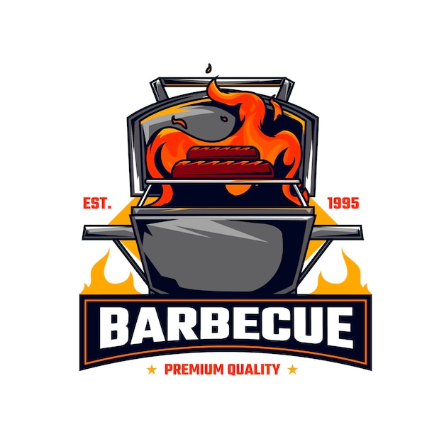 Detailed barbecue logo template