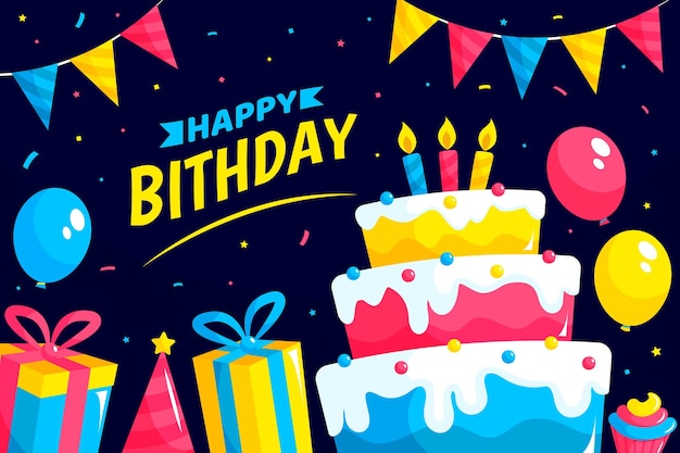 Free vector detailed birthday background