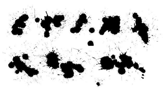 Detailed black ink splatter collection design