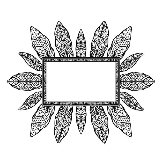 Free Vector detailed boho frame illustrated