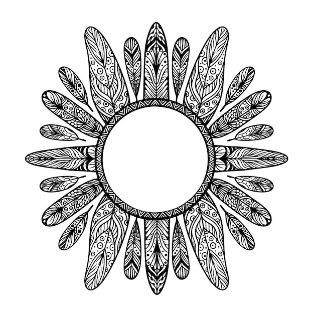 Detailed boho frame illustrated