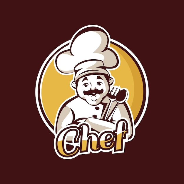 Detailed chef logo template