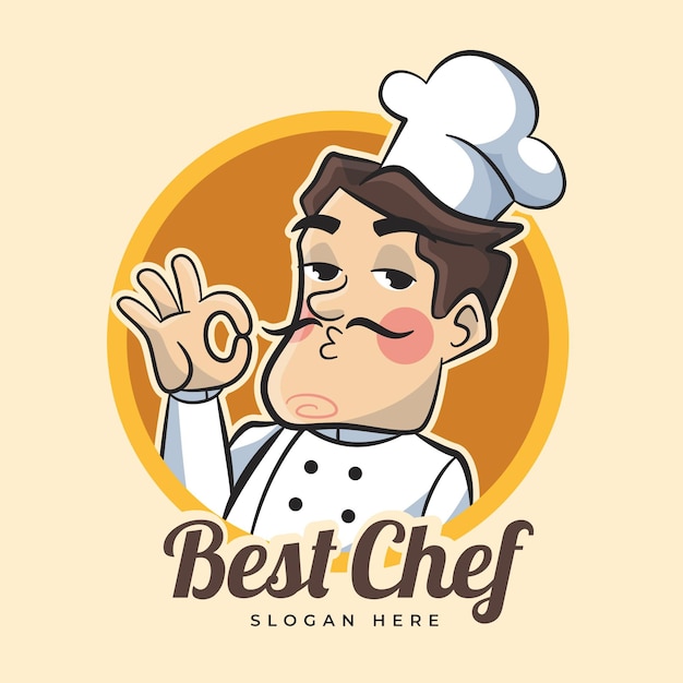 Detailed chef logo template