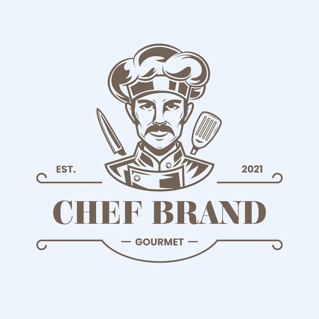 Free vector detailed chef logo template