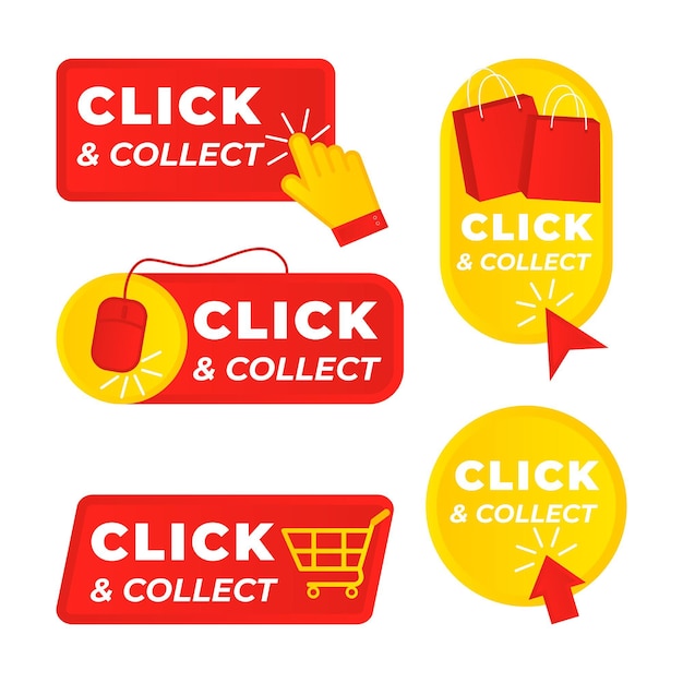 Detailed click and collect sign set