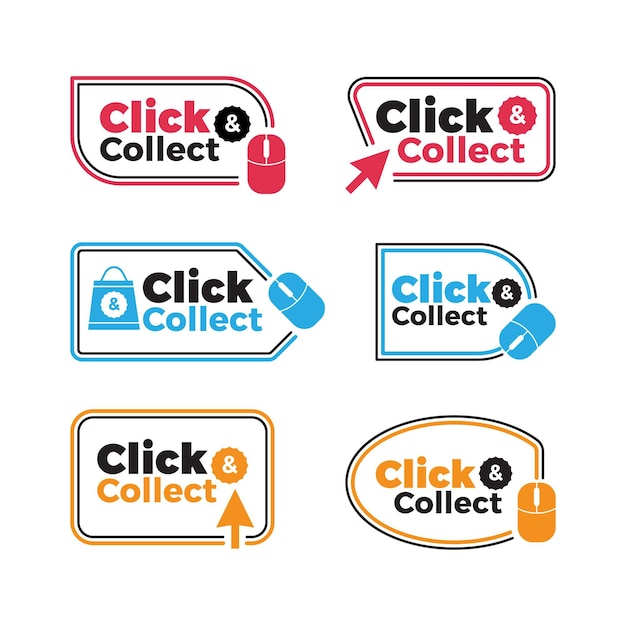 Free Vector detailed click and collect sign