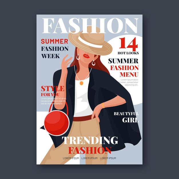 Detailed fashion magazine cover