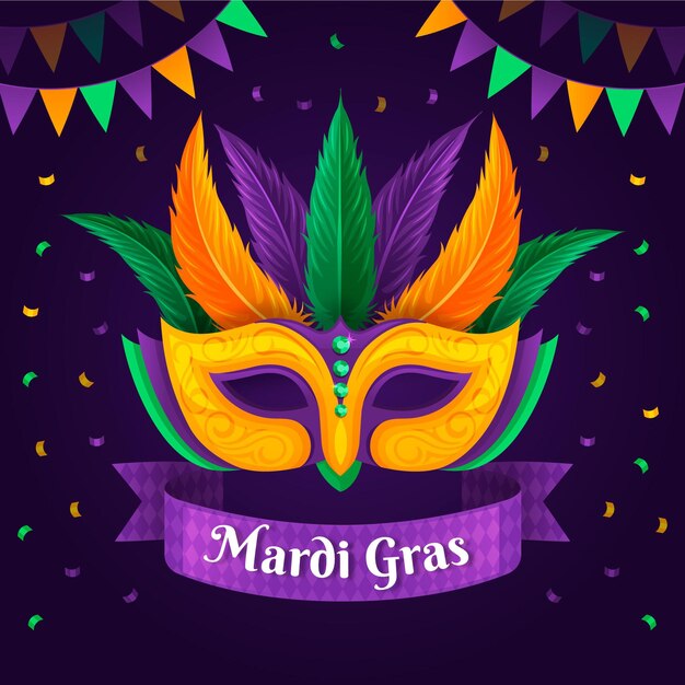 Detailed flat mardi gras