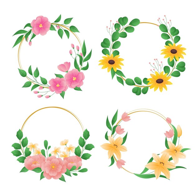 Detailed floral wreaths collection