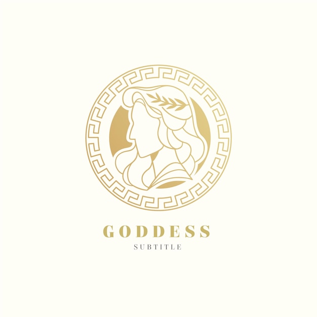 Free Vector detailed goddess logo template