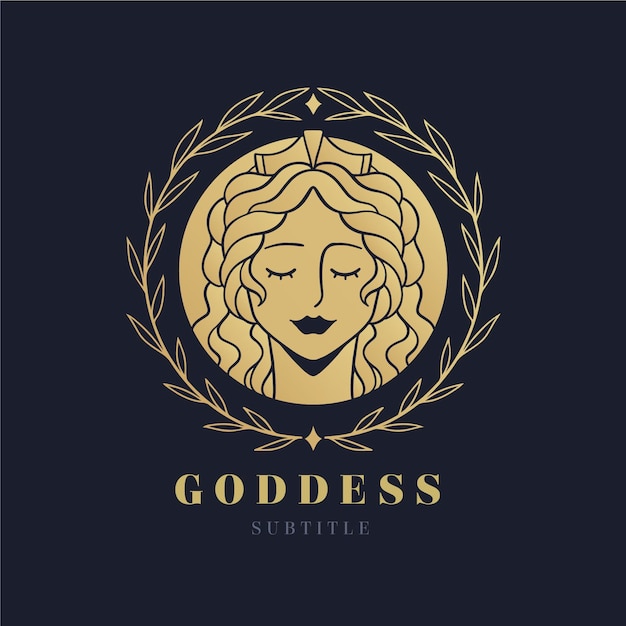 Free Vector detailed goddess logo template