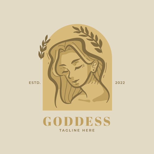 Free Vector detailed goddess logo template