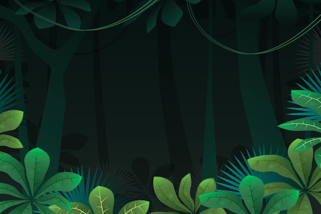 Detailed jungle background with lianas