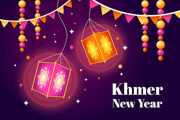 Free Vector detailed khmer new year illustration