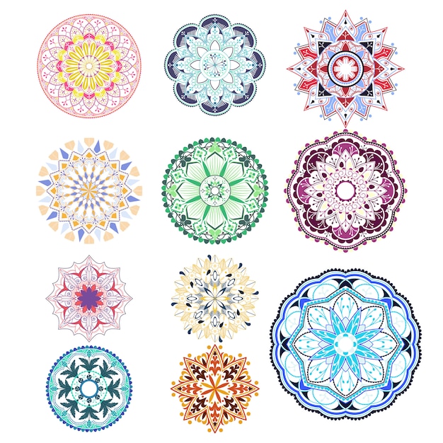 Detailed mandala badges