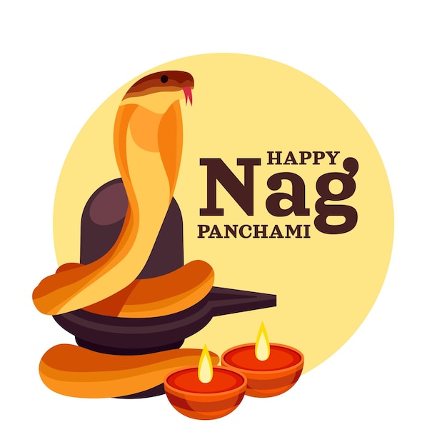 Free Vector detailed nag panchami illustration