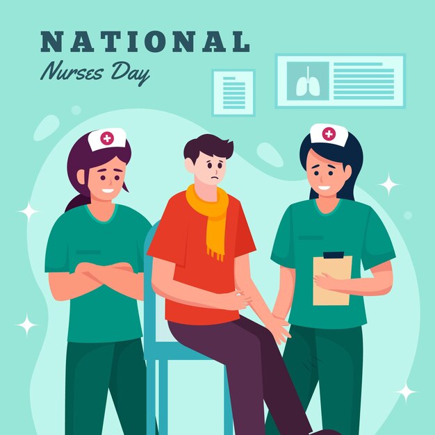 Detailed national nurses day illustration