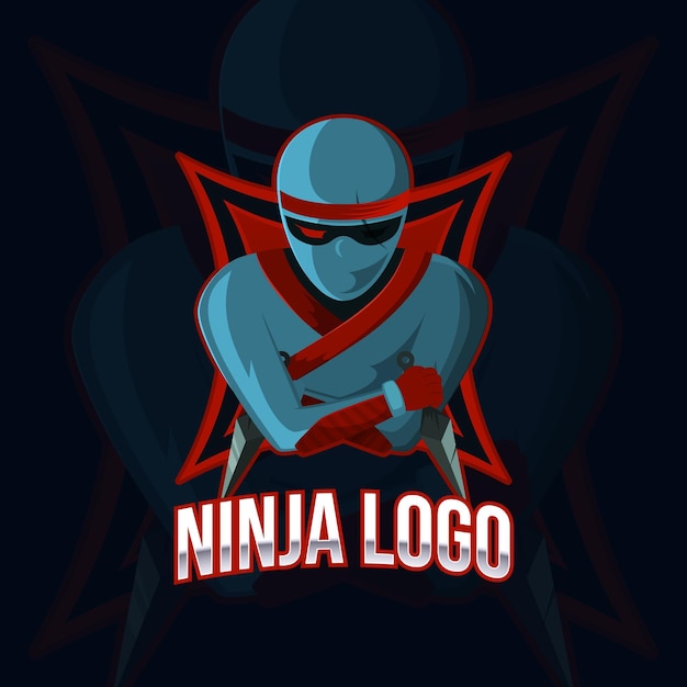 Detailed ninja logo template