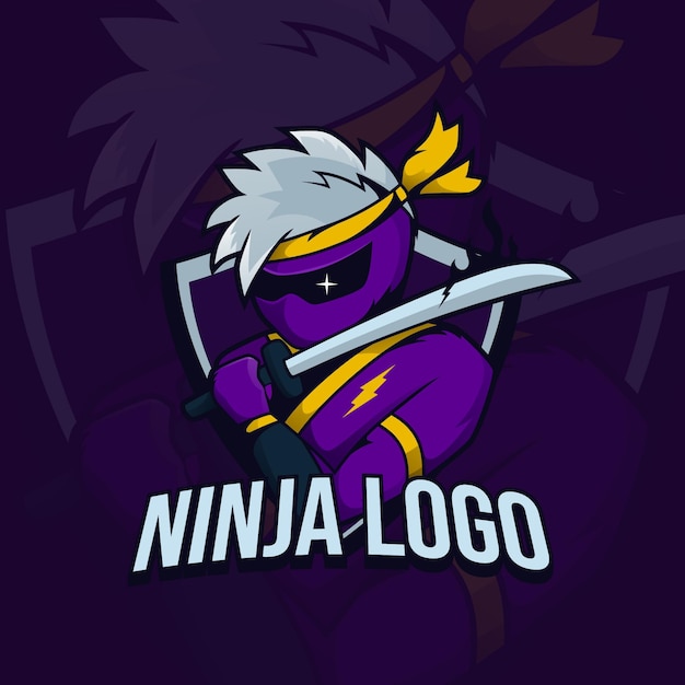 Detailed ninja logo template