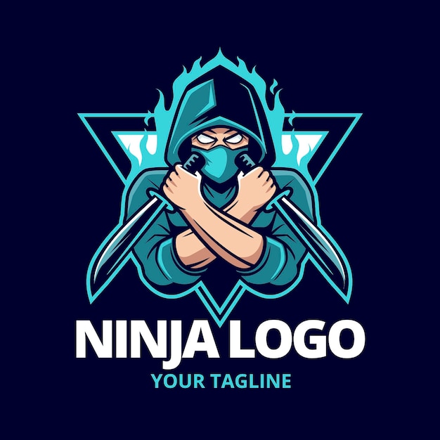 Free vector detailed ninja logo template