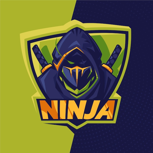 Free vector detailed ninja logo template