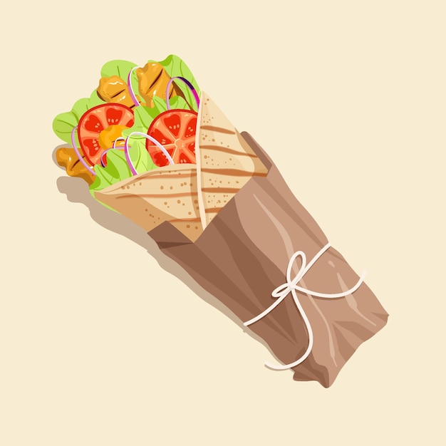 Free Vector detailed nutritious shawarma illustration