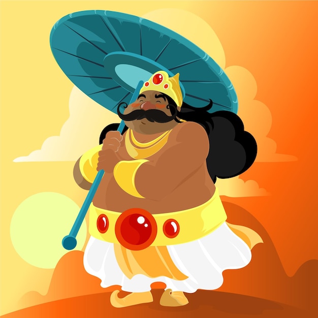 Detailed onam illustration