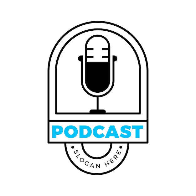 Detailed podcast logo template