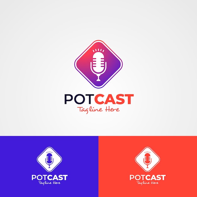 Detailed podcast logo template