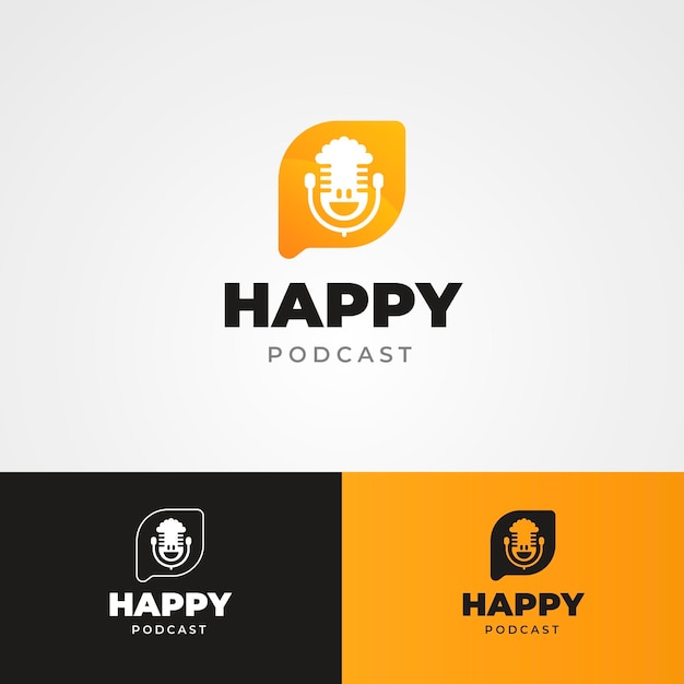 Detailed podcast logo template