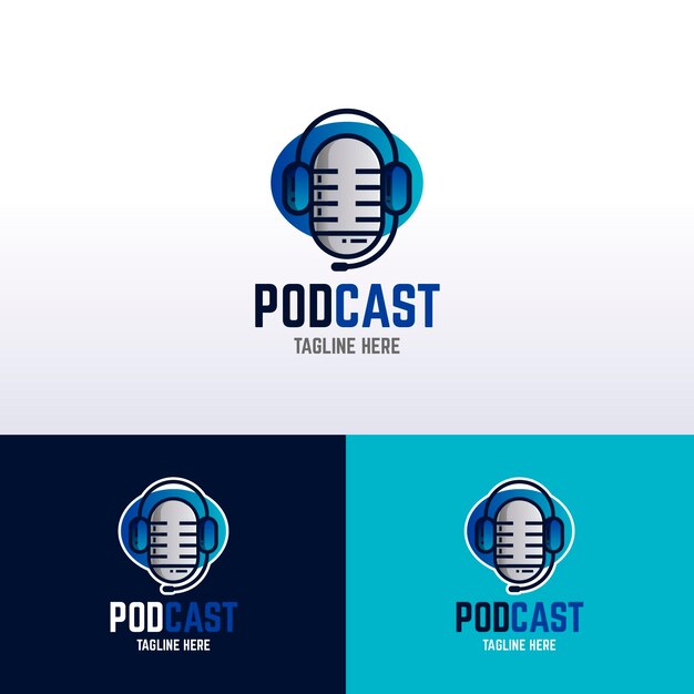 Detailed podcast logo template