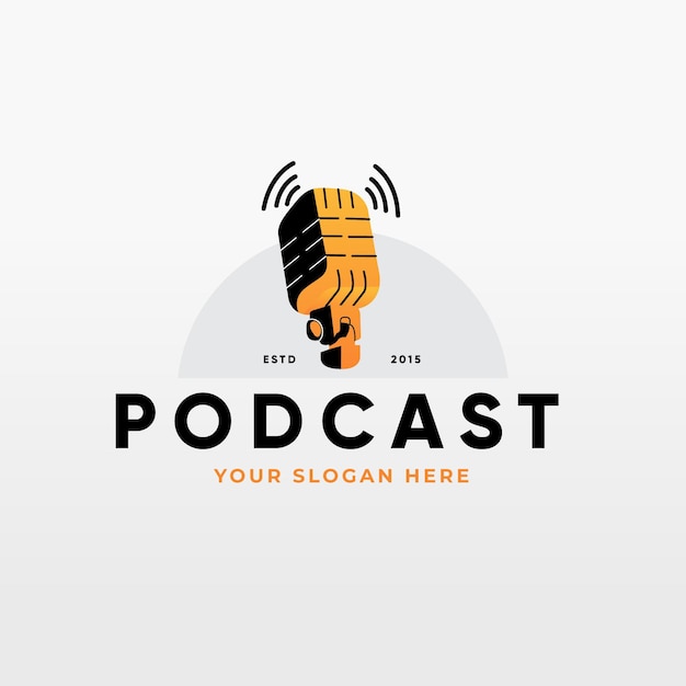 Detailed podcast logo template