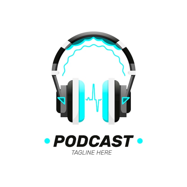 Free vector detailed podcast logo template