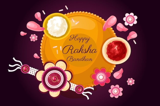 Free Vector detailed raksha bandhan illustration