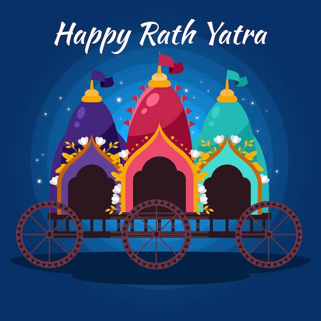 Detailed rath yatra illustration