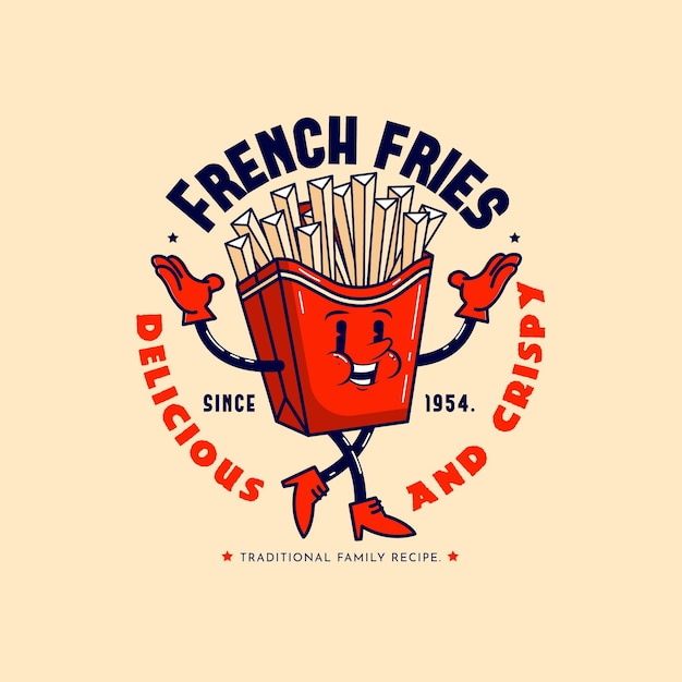 Free Vector detailed retro cartoon restaurant logo