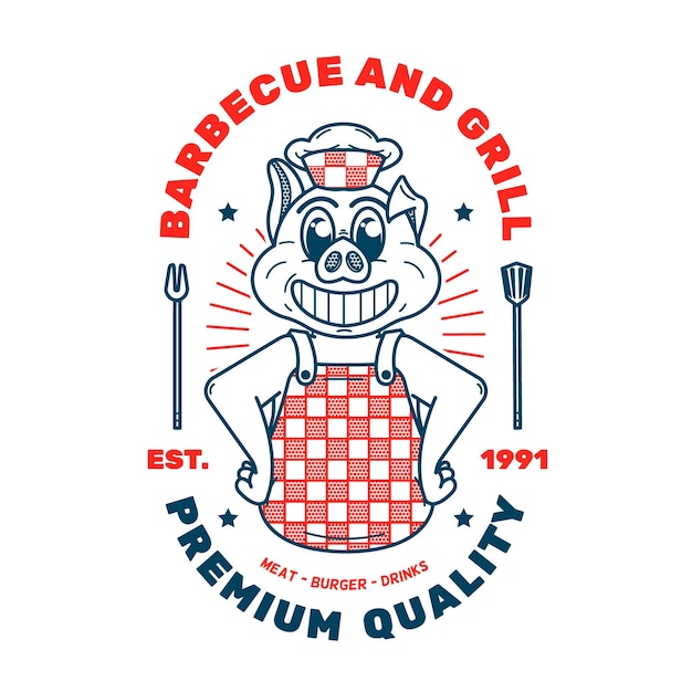 Free Vector detailed retro cartoon restaurant logo