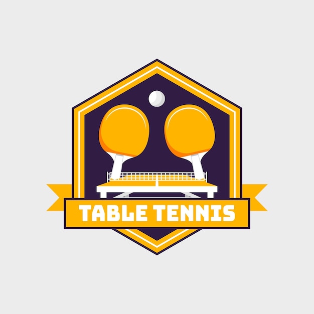 Detailed style table tennis logo