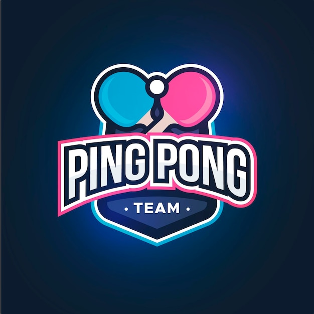 Free Vector detailed table tennis logo