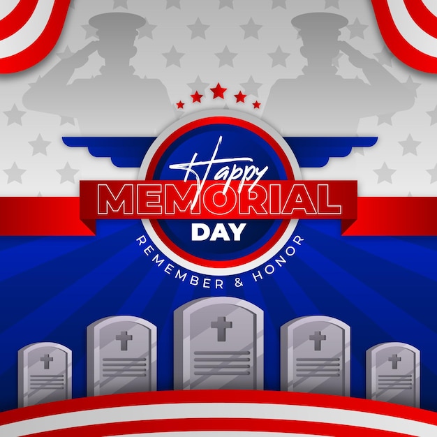 Free Vector detailed usa memorial day illustration