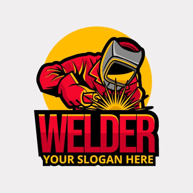 Free vector detailed welder logo template