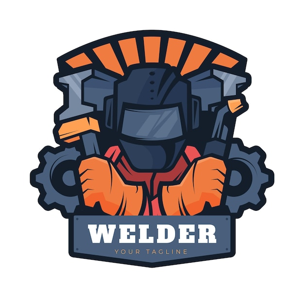 Detailed welder logo template