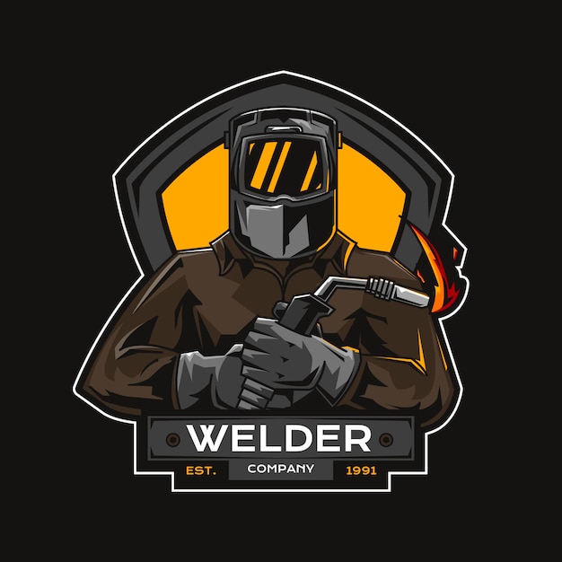 Detailed welder logo template