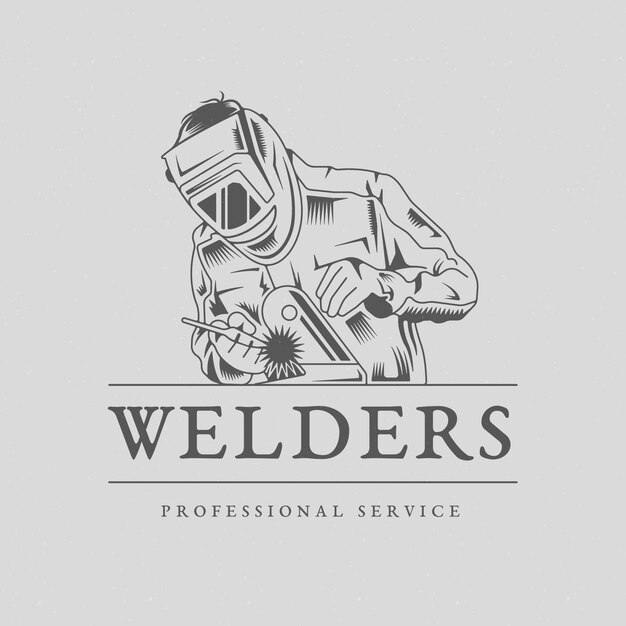 Detailed welder logo template