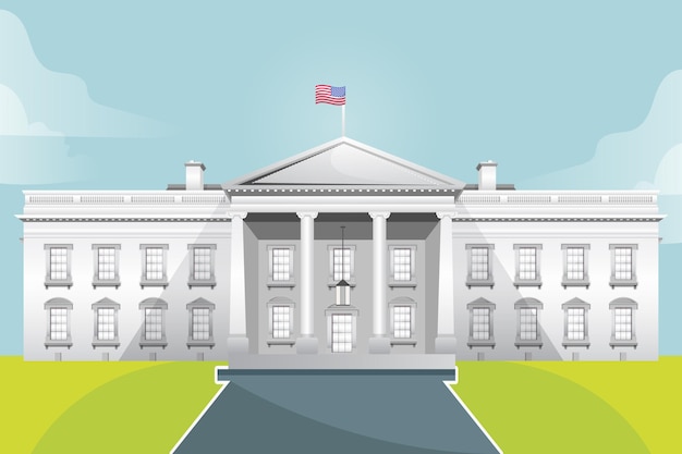 Free Vector detailed white house illustration