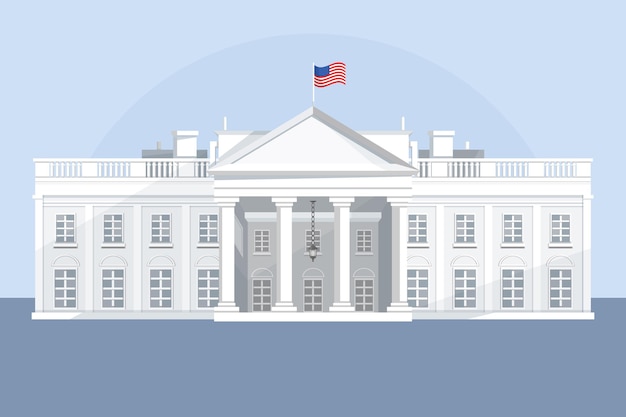 Free Vector detailed white house illustration