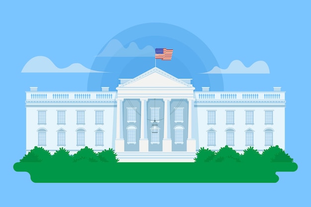 Free Vector detailed white house illustration