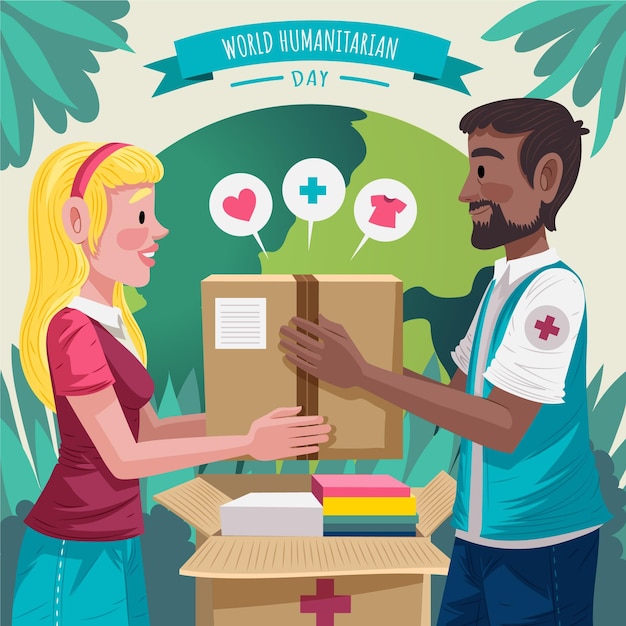 Free Vector detailed world humanitarian day illustration