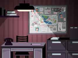 Free vector detective board office illustration