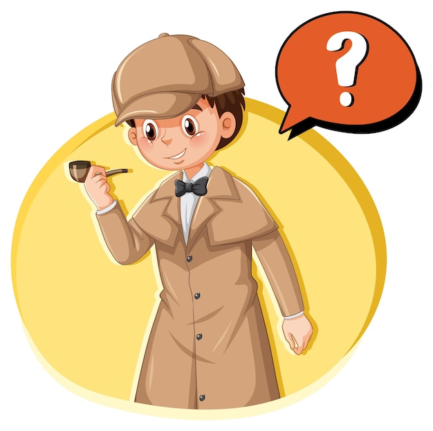 Free Vector detective looking for clues in template